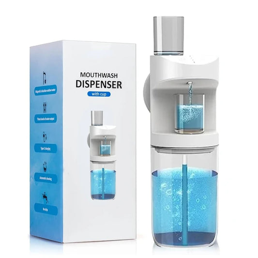 Rechargeable Automatic Mouthwash Dispenser with Magnetic Cups